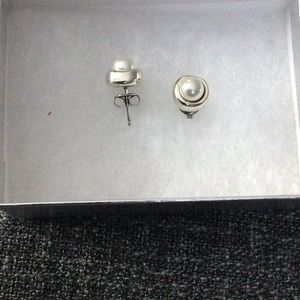 Elegant Silver Pearl Earrings